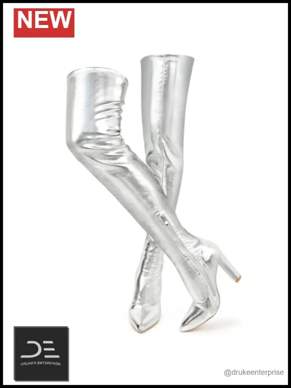 Women's Pointed Toe Chunky Heel Over The Knee Gogo Boots